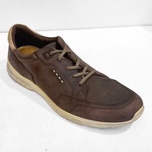 Ecco Mens Irondale Coffee Brown Shoes Casual Dress EU 48 US 14 Oxford Leather
